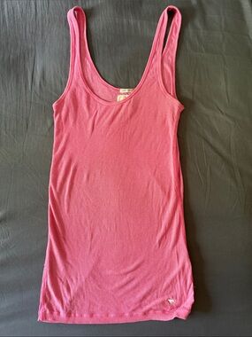 Abercrombie & Fitch Pink Ribbed Tank Top XS Fitted Stretch Basic